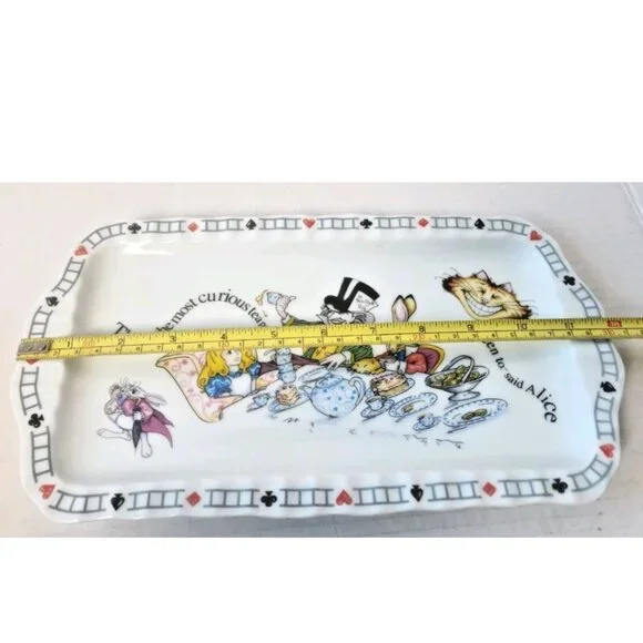 Paul Cardew Alice in Wonderland Mad Hatter Ceramic Serving Tray — Collectible - Picture 3 of 5